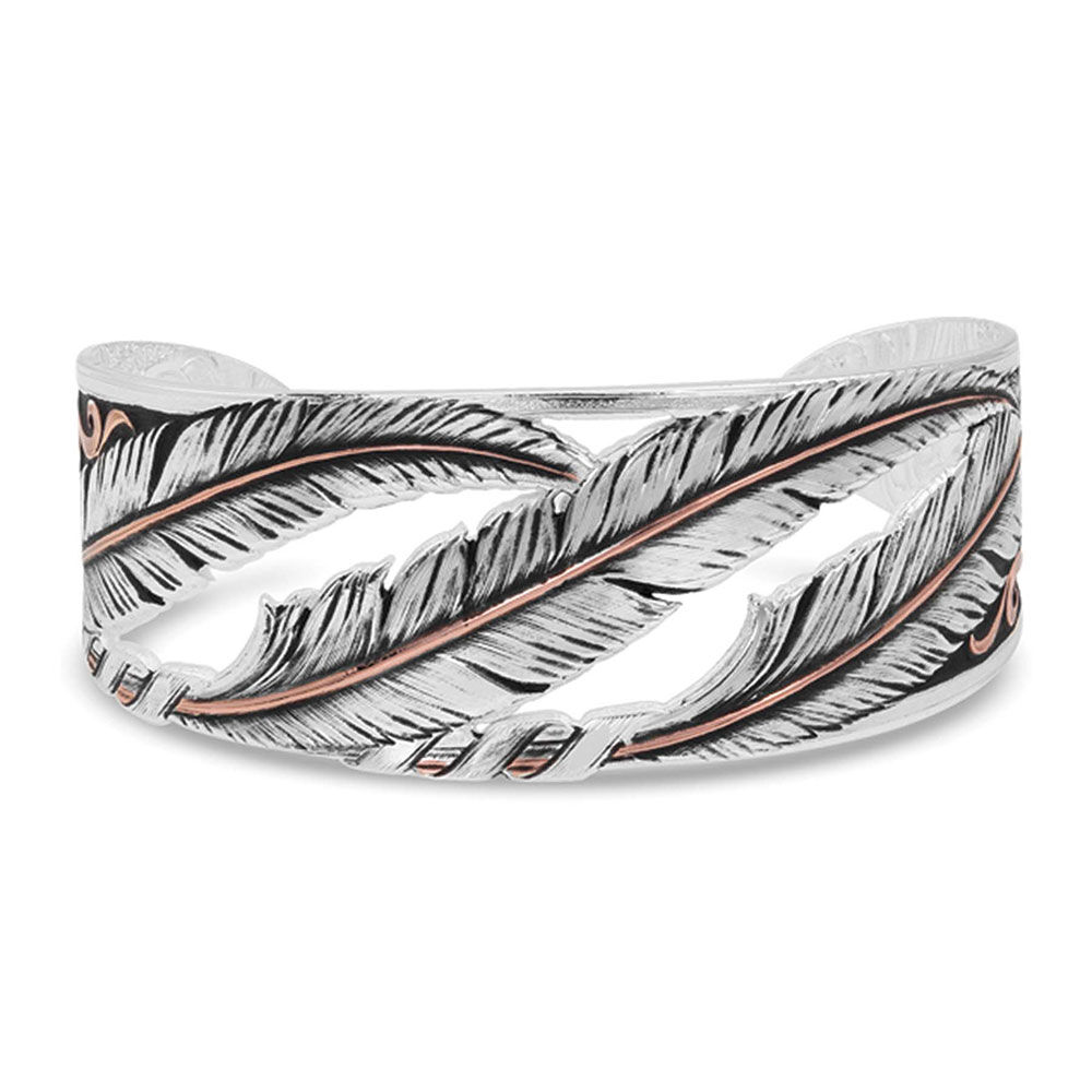 image of Wind Dancer Pierced Feather Cuff Bracelet