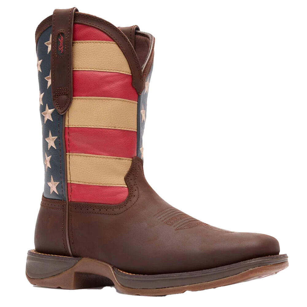 image of Men's 11 in Rebel Patriotic Pull-On Western Flag Boot