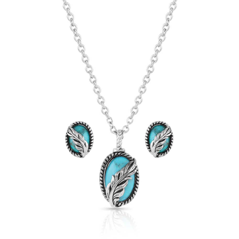 image of World's Feather Turquoise Jewelry Set