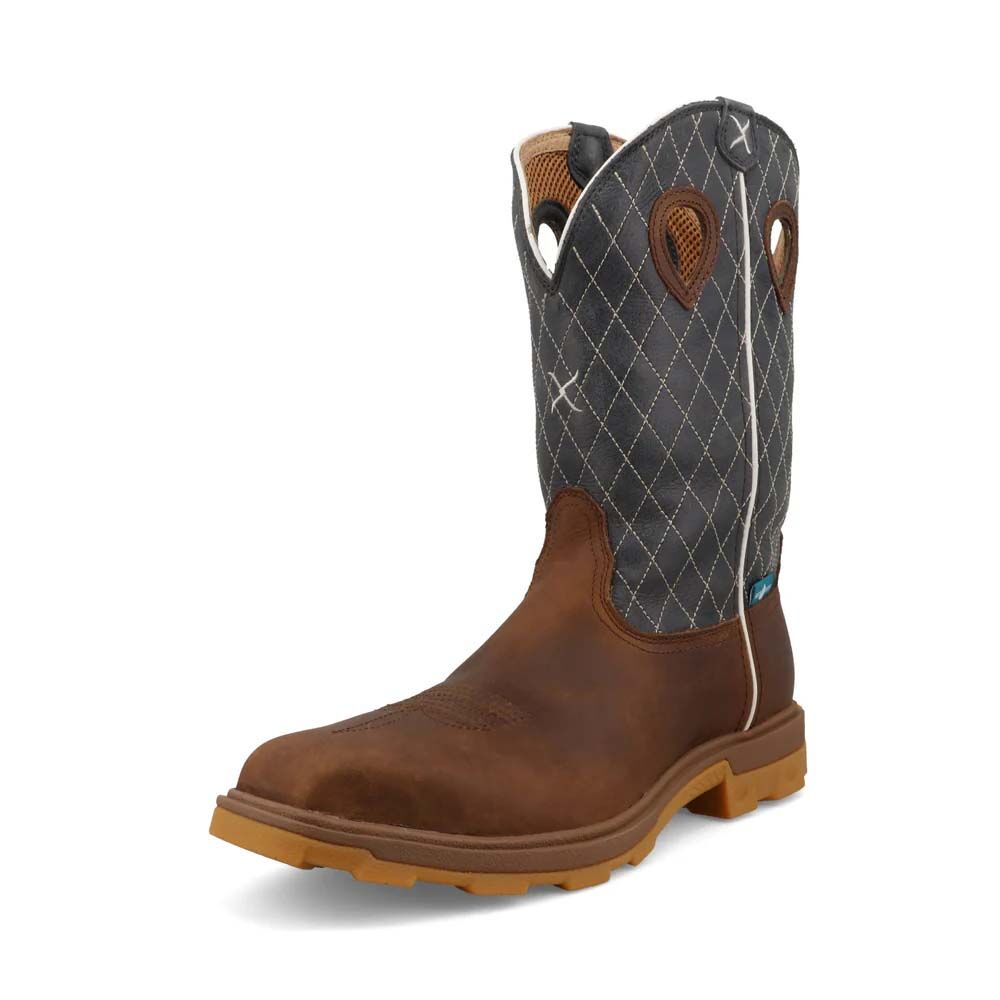 image of Men's 12" UltraLite X™ Work Boot, Brown/Dark Blue