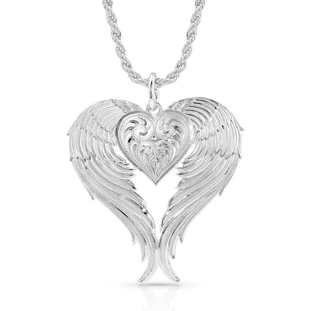 image of Angel Heart Silver Necklace