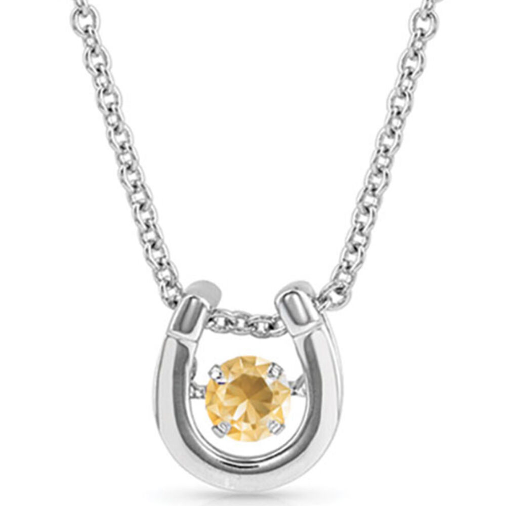 image of Dancing Birthstone Horseshoe Necklace, November