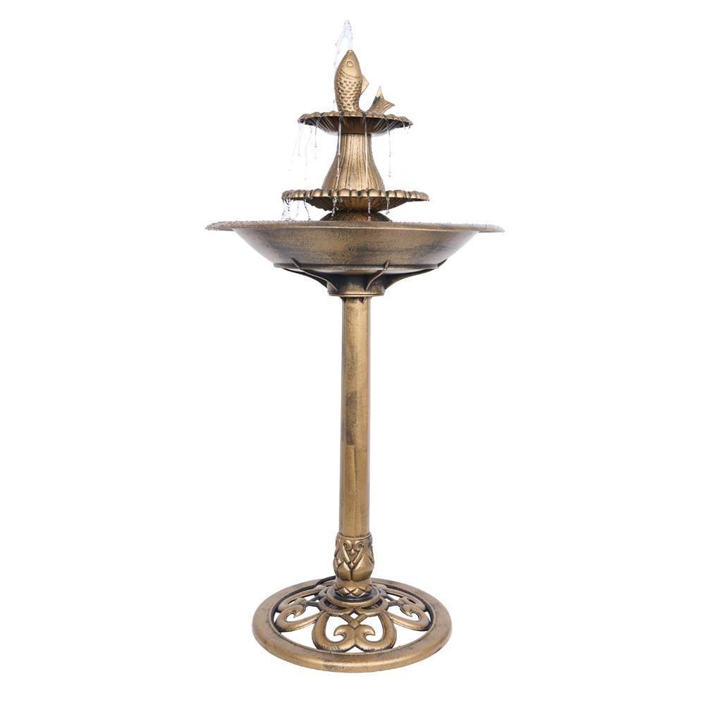 image of Tiered Birdbath Fountain, Gold