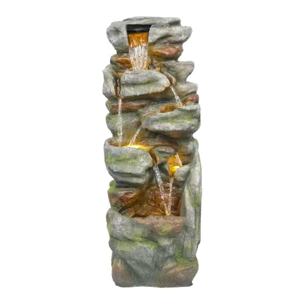 image of Multi Level Rock Fountain, Gray