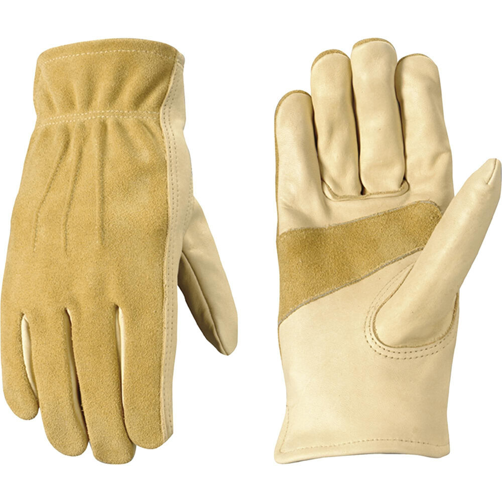 image of Women's Cowhide Leather Shirred Wrist Gloves