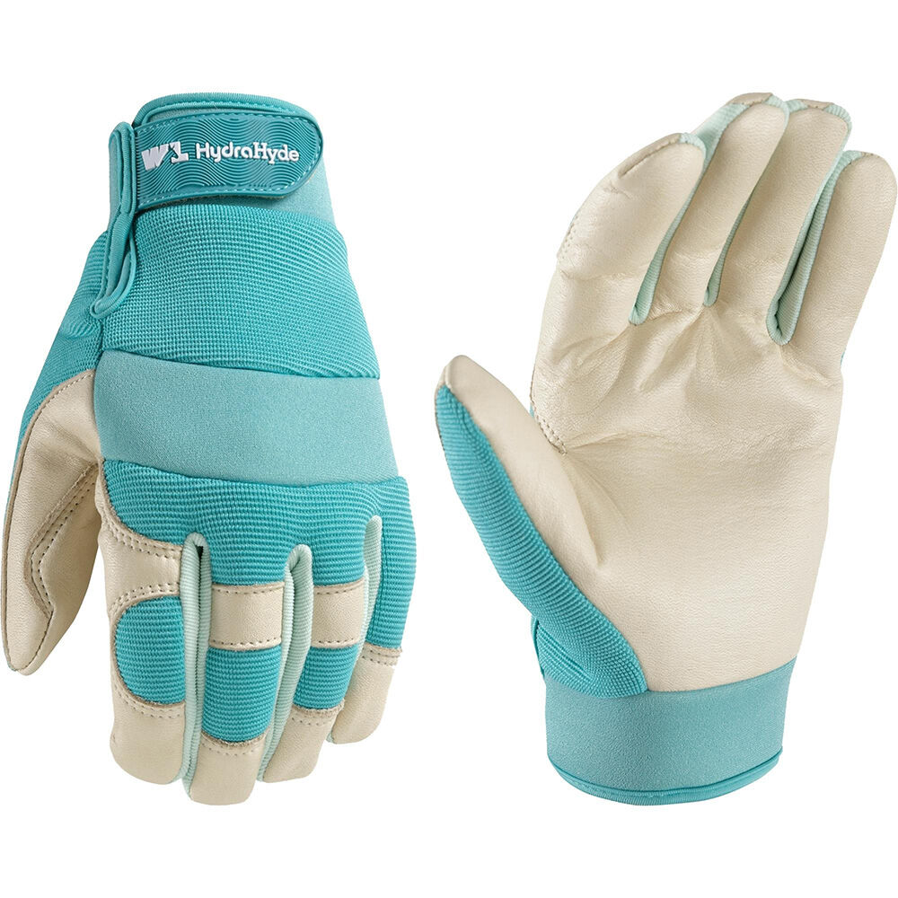 image of Women's HydraHyde Leather Hybrid Adjustable Wrist Gloves, Cream