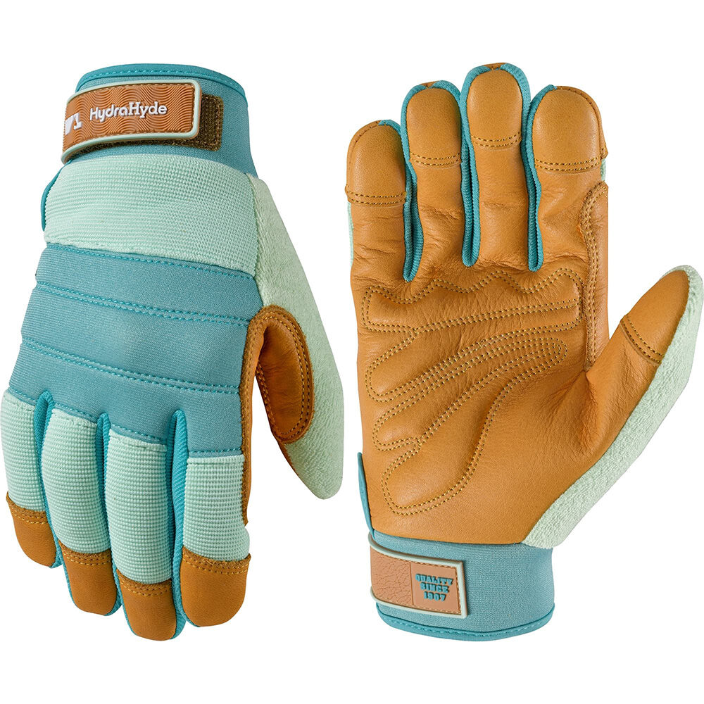image of Women's HydraHyde Leather Hybrid Adjustable Wrist Gloves, Gold